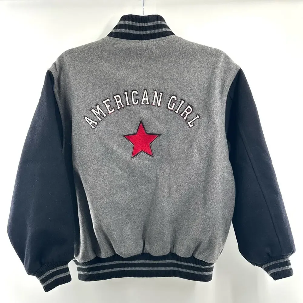 American Girl Vintage Varsity Bomber Letterman Jacket Girls Size Large